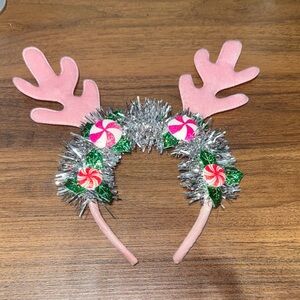 Festive Pink Reindeer Antler Headband